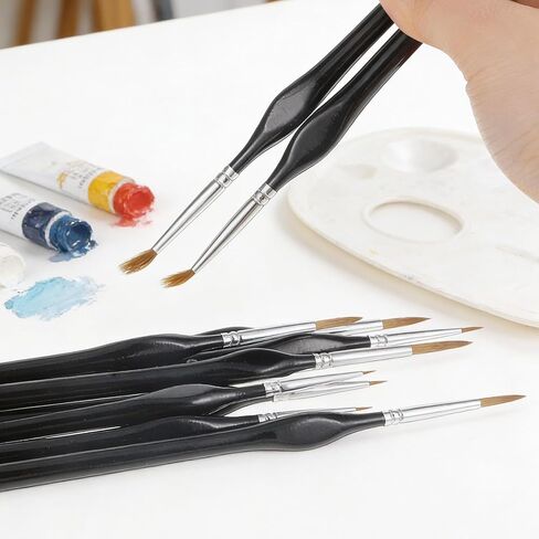 11 Pcs Detail Painting Brush Paint Brush Set Miniature Paint Brushes Kit Micro Professional Tiny Paints Brushes Set with Triangular Handles for Art Painting Acrylic Watercolor Crafts Models in Saudi Arabia