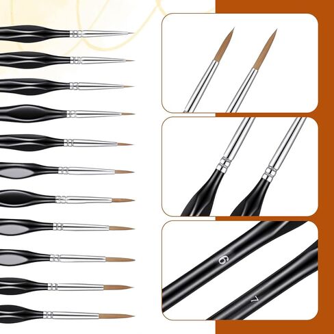 11 Pcs Detail Painting Brush Paint Brush Set Miniature Paint Brushes Kit Micro Professional Tiny Paints Brushes Set with Triangular Handles for Art Painting Acrylic Watercolor Crafts Models in Saudi Arabia