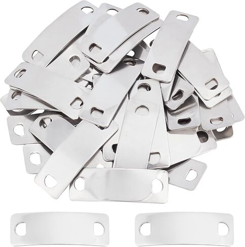 UNICRAFTALE 38.5mm Curved Rectangle Links 40pcs Stainless Steel Bar Links Stamping Blank Tags Jewelry Connectors for Bracelet Necklace Jewelry Making Hole 4x5mm in Kuwait