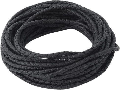 GORGECRAFT 10m PU Braided Leather Cords 4mm Round Leather Strings Gold Bolo Tie Necklace Cords Metallic Braiding Strips Leatherette Rope Beading Threads for Bracelet Choker Jewelry Making DIY Crafts in Kuwait