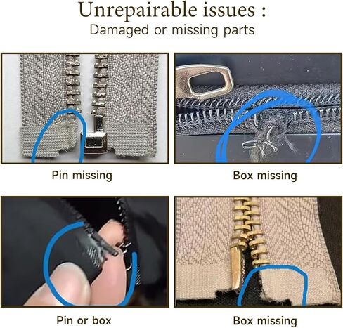 #5 Zipper Repair Kit - 12 PCS Locking & Non-Locking Sliders with Top & Bottom Stops, Replacement for Coats, Jackets, Bags, Metal & Plastic Zippers in Saudi Arabia