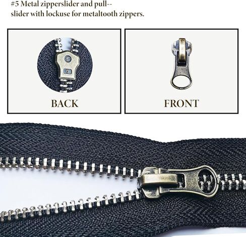 #5 Zipper Repair Kit - 12 PCS Locking & Non-Locking Sliders with Top & Bottom Stops, Replacement for Coats, Jackets, Bags, Metal & Plastic Zippers in Saudi Arabia