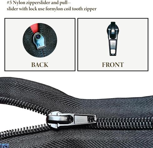 #5 Zipper Repair Kit - 12 PCS Locking & Non-Locking Sliders with Top & Bottom Stops, Replacement for Coats, Jackets, Bags, Metal & Plastic Zippers in Saudi Arabia