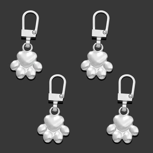 Cat Paw Metal Zipper Pulls 5-Pack – Detachable Alloy Zipper Puller for Bags, Clothes & DIY Repair (One of Each of The Five Colors) in Saudi Arabia