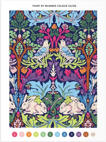 Galison William Morris Brother Rabbit – DIY 9 x 12 Paint by Number Kit with Stunning Art for Beginners and Experts Includes Paint and Brushes in Saudi Arabia