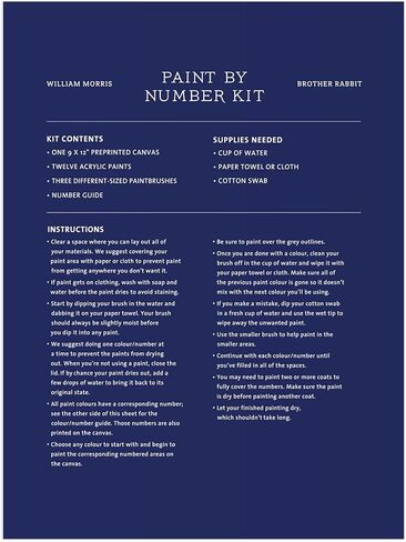 Galison William Morris Brother Rabbit – DIY 9 x 12 Paint by Number Kit with Stunning Art for Beginners and Experts Includes Paint and Brushes in Saudi Arabia