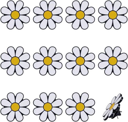 PH PandaHall 12pcs Daisy Lapel Pins Flower Brooch Pins White Daisy Award Flower Enamel Lapel Pin Sunflower Safety Push Pin Buckle for Women Dress Shirt Hat Cardigan Sweater Bag Accessories in Saudi Arabia