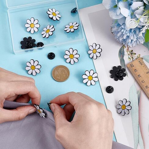 PH PandaHall 12pcs Daisy Lapel Pins Flower Brooch Pins White Daisy Award Flower Enamel Lapel Pin Sunflower Safety Push Pin Buckle for Women Dress Shirt Hat Cardigan Sweater Bag Accessories in Saudi Arabia