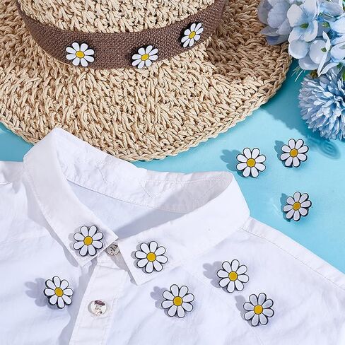 PH PandaHall 12pcs Daisy Lapel Pins Flower Brooch Pins White Daisy Award Flower Enamel Lapel Pin Sunflower Safety Push Pin Buckle for Women Dress Shirt Hat Cardigan Sweater Bag Accessories in Saudi Arabia