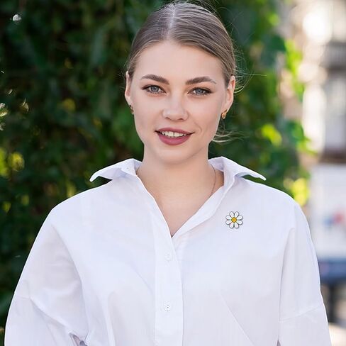 PH PandaHall 12pcs Daisy Lapel Pins Flower Brooch Pins White Daisy Award Flower Enamel Lapel Pin Sunflower Safety Push Pin Buckle for Women Dress Shirt Hat Cardigan Sweater Bag Accessories in Saudi Arabia