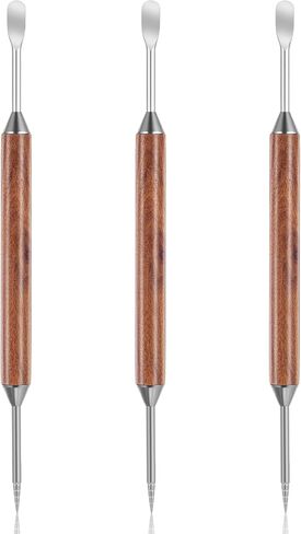 سيبا 3 قطع قلم رسم فني للقهوة مزدوج الأطراف مع مقبض خشبي لاتيه لباريستا، الفولاذ المقاوم للصدأ باريستا اسبريسو قهوة لاتيه إبرة فنية للكابتشينو، تصميمات ماكياتو لبار المقهى المنزلي in Kuwait