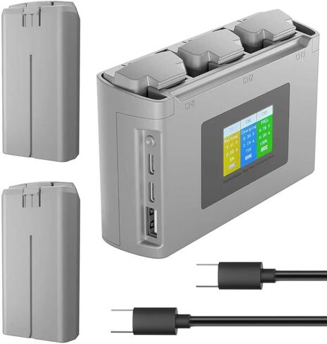 Intelligent Battery 2400mAh(2-Pack) with Bi-Directional Fast Charger for DJI Mini 4K/Mini2/Mini 2 SE/Mini SE - High Capacity Li-ion Batteries with Overheat Protection,31 Mins Flight Time in Saudi Arabia
