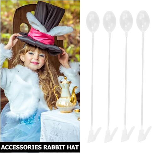 Milisten 8pcs Bunny Ear Moving 19'' Transparent Air Pump Hat Supplies for Plush Toys, Cosplay Costumes, Moving Ears with Squeeze Activation in Saudi Arabia