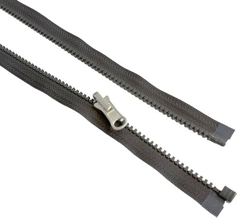 2pcs YKK #5 Molded Plastic Reversible Slider Inside/Outside Medium Weight Sport Jacket Zipper Separating Aluminum Pull Color Very Dark Grey #Y0004W - Choose Length (Very Dark Grey #Y0004W, 29" Inches) in Saudi Arabia