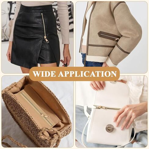 Supkiir 10 Pack PU Leather Crochet Zipper with Holes, 10.62 x 2.17in Multi-Color Sewing Zippers Frames for DIY Bags and Purses Craft Projects in Saudi Arabia