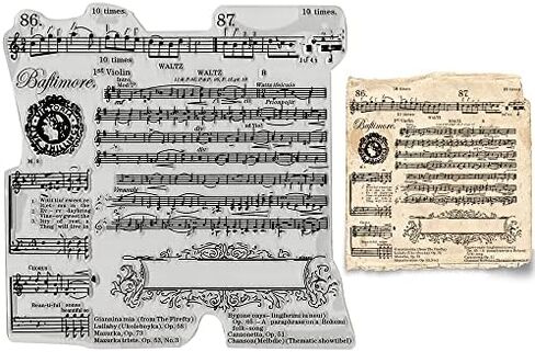 Music Note Clear Stamps for Card Making, Flower Frame Clear Rubber Stamps Music Song Words for Holiday Card Making Decor DIY Scrapbooking Transparent Album Decor Paper Craft in Saudi Arabia