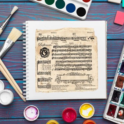 Music Note Clear Stamps for Card Making, Flower Frame Clear Rubber Stamps Music Song Words for Holiday Card Making Decor DIY Scrapbooking Transparent Album Decor Paper Craft in Saudi Arabia