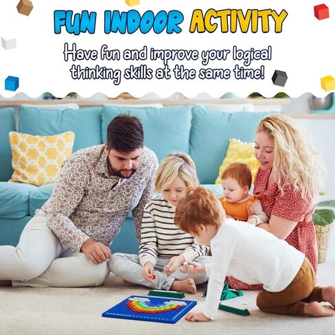 PIXMIX Pixel Building Art Kit for Kids Ages 5+ – STEM Toy for Boys & Girls, Creative Learning & Sensory Activity – 16x16 Board, 1000 Pieces, 200+ Multi-Level Challenges in Saudi Arabia