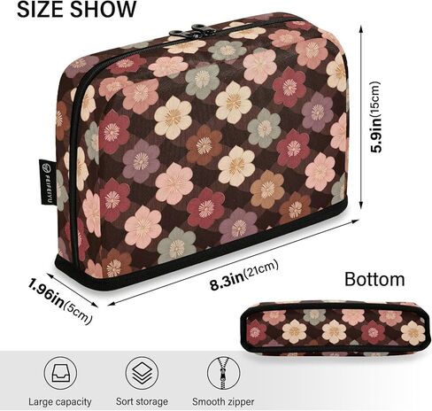 Standing Pencil Case Colors Flowers Pouch Big Capacity Pencil Bag with Zipper for Kids Adult Teens,Stationery Organizer Bag School College Office Desk in Saudi Arabia