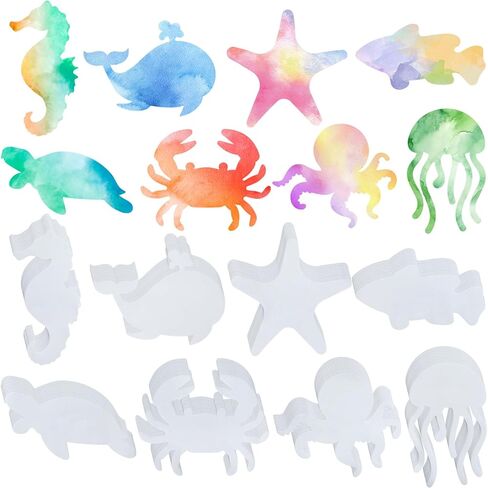 Motipuns 96 Pcs Sealife Color Diffusing Paper 6 Inches Ocean Animals Watercolor Diffusing Paper Turtle Fish Seahorse Jellyfish Crab DIY Coloring Crafts for Kids School Classroom Art Party Favors in Saudi Arabia
