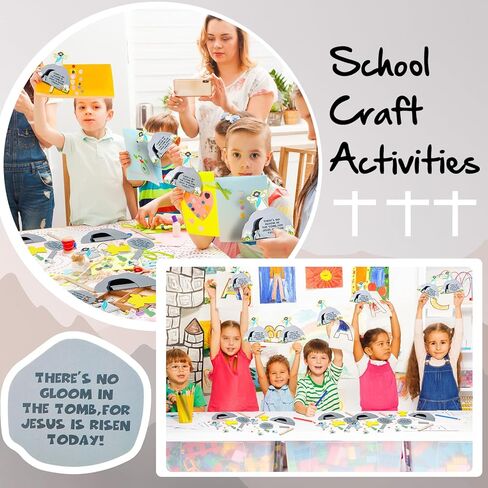 24 Pcs Jesus is Risen Pop up Crafts Kit Kids Easter Religious Christian Cutouts Sunday School Crafts Kits with Glue Points for Vbs DIY Home Class Activities Party Supplies in Saudi Arabia