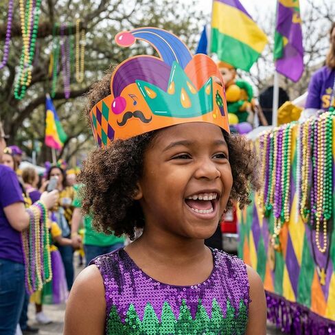 Fancy Land Mardi Gras Crown Craft Kits for Kids DIY Carnival Party Paper Hats for Masquerade Accessories Classroom Birthday Activities 24 Pack in Saudi Arabia