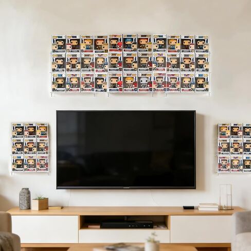 2 قطعة من أرفف عرض الحائط المتوافقة مع 21 Funko Pop in Box أرفف عرض عائمة من الأكريليك ورف عرض متدرج شفاف للمقتنيات، حامل شخصية عمل قابل للتكديس لحالة عرض الأشكال المعبأة in Saudi Arabia