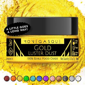 MONÉGASQUE Gold Edible Glitter for Drinks 15g – Edible Glitter for Cakes & Cocktails - St Patrick's Day Cake Decoration Sprinkles - Gold Luster Dust for Cocktail & Cake Topper - Drink Shimmer Spray in Saudi Arabia