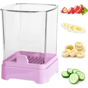 Fruit Slicer Cup - Strawberry, Banana, Grape Cutter, Egg Slicer for Hard Boiled Eggs - Detachable Fruit Slicer with Push Plate - Rapid & Safe Slicing Kitchen Gadgets for Easy Food Prep (Blue) in Saudi Arabia