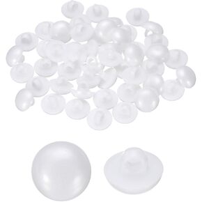 50 قطعة من الأزرار البلاستيكية HARFINGTON 0.47 بوصة (12 مم) نوع الفطر على شكل قبة دائرية لأزرار الخياطة اليدوية مع ساق لسترة معطف وقميص فساتين الزفاف، أبيض in Kuwait