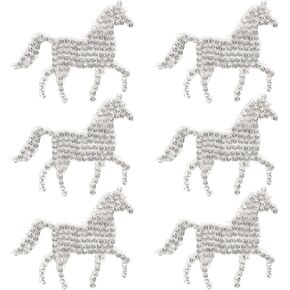 Totelux الحصان الحديد على بقع سباركلي حجر الراين بقع الفضة المهر جواهر الأحجار الكريمة يزين للملابس الجينز قبعة قميص أكياس الزينة 6 قطعة in Kuwait