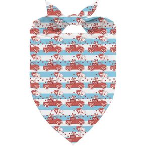 Valentine's Day Dog Bandana, Free Kisses Quote Pet Bandana, Buffalo Check Adjustable Pet Neckerchief, Adjustable Comfortable Triangle Dog Scarf for Small Medium Dogs in Kuwait