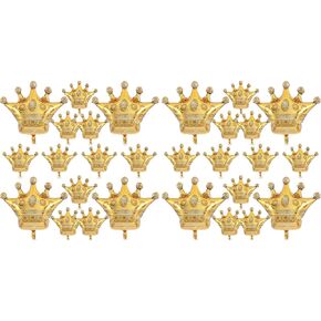 14PCS Crown Balloons Gold Foil Crown Balloon for Birthday Wedding Party Baby Shower Decorations 4 Giant and 10 Mini Size in Kuwait