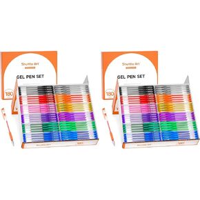 Shuttle Art Gel Pens, 180 Pack Gel Pens Set, 12 Assorted Colors Bulk Classroom Pack for Adults Coloring Books Drawing Doodling Crafts Journaling in Kuwait