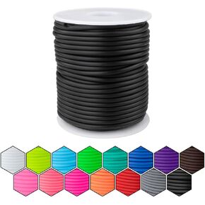 Craft County Hollow Rubber Tubes – for Arts, Crafts, and Jewelry Making – Black (3 mm x 25 ft) in Saudi Arabia