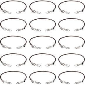 30PCS Waxed Bracelet Cord 155~160mm Waxed Polyester Cord with Lobster Clasp Adjustable Friendship Bracelet String for Jewelry DIY Craft, White in Kuwait