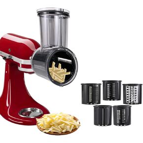 ملحق القطاعة/التقطيع المتوافق مع خلاطات حامل كيتشن إيد، 5 شفرات من الفولاذ المقاوم للصدأ مع شفرات قابلة للفصل لبشر الجبن والخضروات والسلطة وتقطيع الطعام in Kuwait