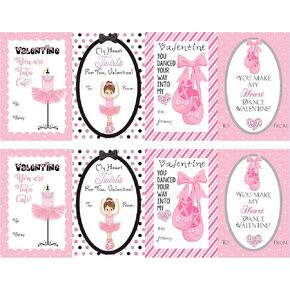 Silly Goose Gifts Dance Ballet Themed Valentine's Day Cards Set Pack (24 Included) Ballerina Classroom Sharing Valentine Exchange Kids in Saudi Arabia