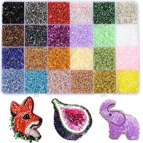 9600Pcs Tube Beads Kit 7mm Glass Bugle Seed Beads for Crafts Jewelry Making Embroidery & Home Decoration in Saudi Arabia