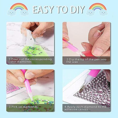 4 مجموعات من مجموعات الفن الماسي للأطفال - بومة حيوانات لطيفة، ثعلب، سنجاب وغزال - مجموعة حرفية للرسم الماسي مع أدوات وأحجار كريمة - نشاط فني لامع للفتيات والفتيان من سن 6 إلى 12 عامًا in Kuwait