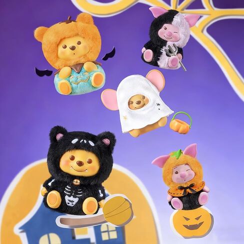 MINISO Disney Winnie The Pooh Pumpkin Night Pocket Monster Blind Box Figurine - Surprise Collectible Vinyl Figures, Cute Autumn Halloween Collectible for Home Decor, Gifts, Display (Single Box) in Saudi Arabia