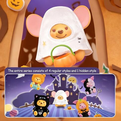 MINISO Disney Winnie The Pooh Pumpkin Night Pocket Monster Blind Box Figurine - Surprise Collectible Vinyl Figures, Cute Autumn Halloween Collectible for Home Decor, Gifts, Display (Single Box) in Saudi Arabia