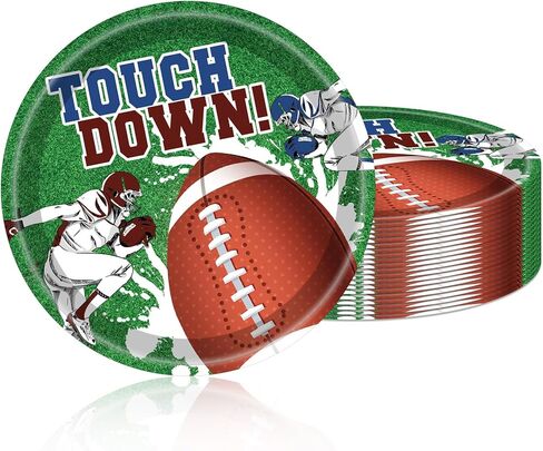 20Pcs 9Inch Football Paper Plates,Football Party Supplies Tableware Plate Set Sport Themed Large Paper Plates,for Sports Gameday,Kids Birthday,Sports Events,Tailgate Party Decorations in Saudi Arabia