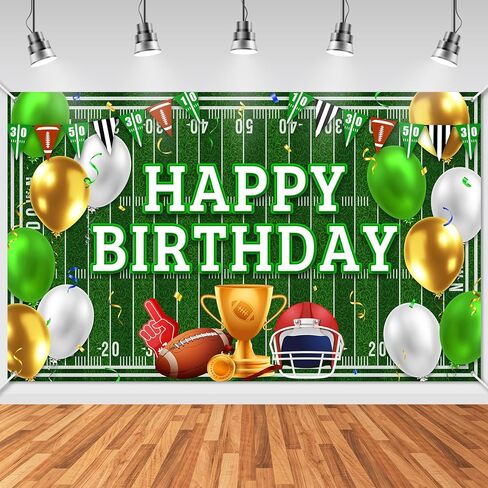 Avezano Football Happy Birthday Banner Football Happy Birthday Backdrop Party Decorations Touchdown Sports Game Party Banner Decor for Boys Kids Teens Game Day (6x3.6ft) in Saudi Arabia