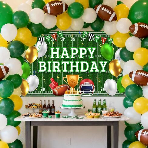 Avezano Football Happy Birthday Banner Football Happy Birthday Backdrop Party Decorations Touchdown Sports Game Party Banner Decor for Boys Kids Teens Game Day (6x3.6ft) in Saudi Arabia