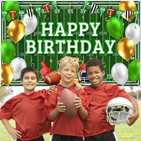 Avezano Football Happy Birthday Banner Football Happy Birthday Backdrop Party Decorations Touchdown Sports Game Party Banner Decor for Boys Kids Teens Game Day (6x3.6ft) in Saudi Arabia