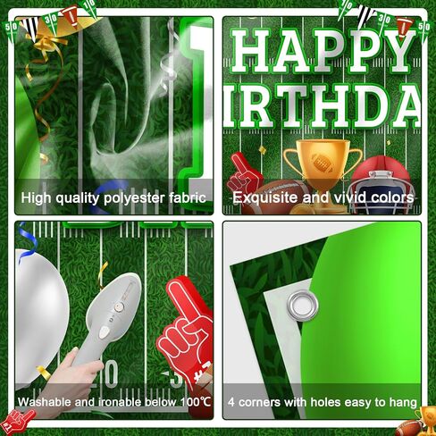 Avezano Football Happy Birthday Banner Football Happy Birthday Backdrop Party Decorations Touchdown Sports Game Party Banner Decor for Boys Kids Teens Game Day (6x3.6ft) in Saudi Arabia