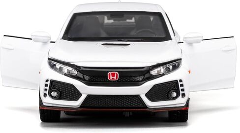 1:32 Scale Civic Type R Model Car，Toy Vehicle with Sound & Light, Pull Back Function & Openable Doors - Premium Diecast Collectible with Realistic Details White in Saudi Arabia