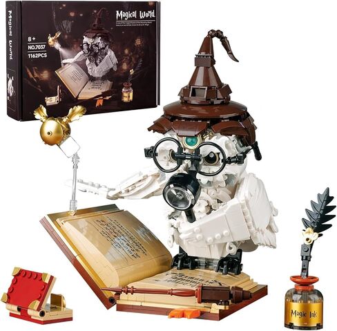 Ideas Magic World Owl Building Set, Compatible with Lego Animal MOC Potter Toy with 1162 PCS, Collectible Harry Bird Model with Light Effect, for Adults Fans for Boys and Girls Aged 8+ in Saudi Arabia