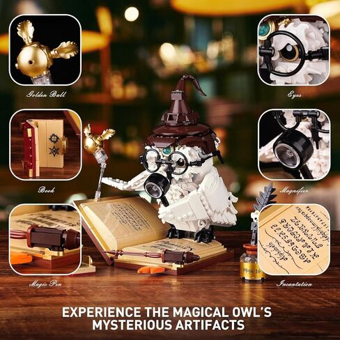 Ideas Magic World Owl Building Set, Compatible with Lego Animal MOC Potter Toy with 1162 PCS, Collectible Harry Bird Model with Light Effect, for Adults Fans for Boys and Girls Aged 8+ in Saudi Arabia